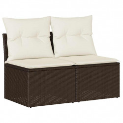 4-cz sofa ogrodowa z poduszkami, brązowy rattan PE i akacja