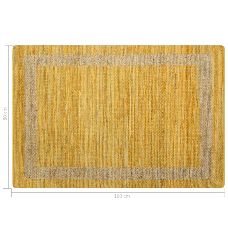 Ręcznie wykonany dywan, juta, żółty, 120x180 cm