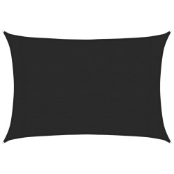 Żagiel przeciwsłoneczny, 160 g/m², czarny, 3x4 m, HDPE