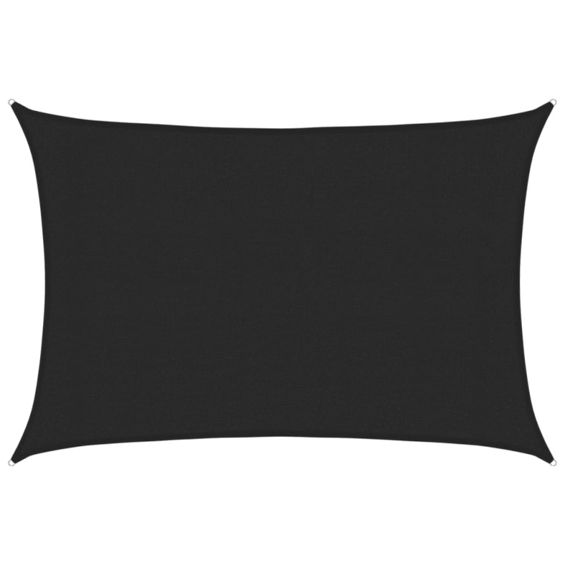 Żagiel przeciwsłoneczny, 160 g/m², czarny, 3x4 m, HDPE