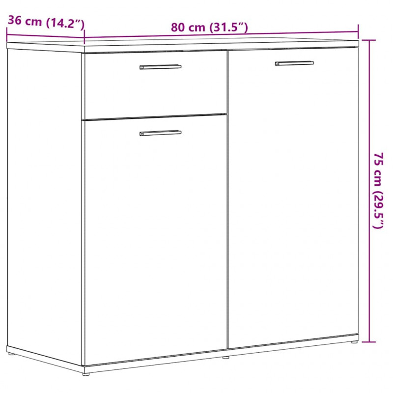 Szafka, stare drewno, 80x36x75 cm, materiał drewnopochodny