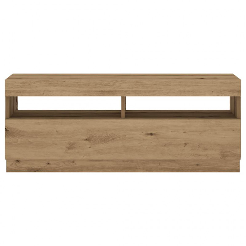 Szafka pod TV z oświetleniem LED, dąb artisan, 100x35x40 cm