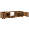 Szafka pod TV z oświetleniem LED, stare drewno, 140x40x35,5 cm