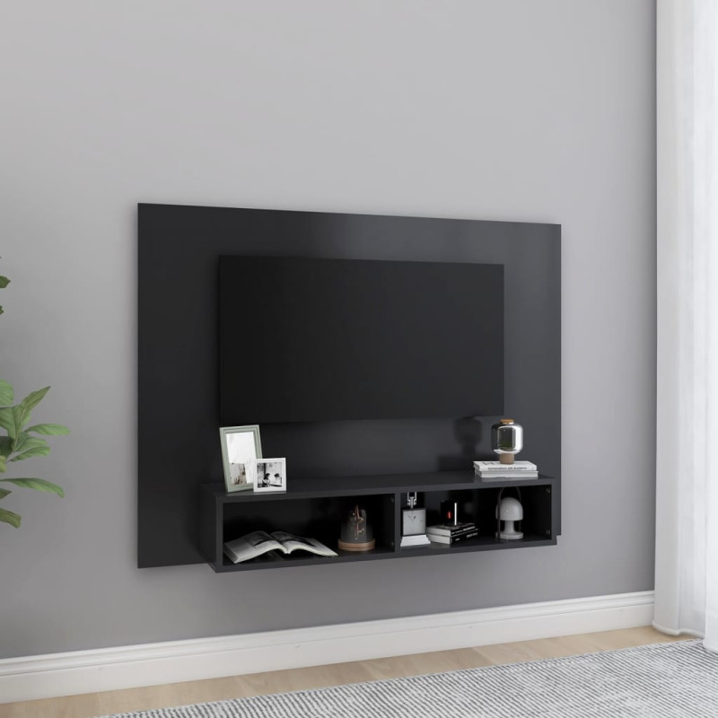 Wisząca szafka pod TV, szara, 120 x 23,5 x 90 cm
