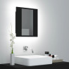 Szafka łazienkowa z lustrem i LED, czarna, 40x12x45 cm, akryl