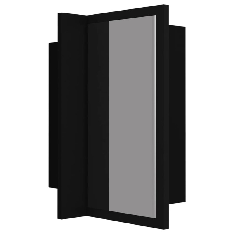 Szafka łazienkowa z lustrem i LED, czarna, 40x12x45 cm, akryl
