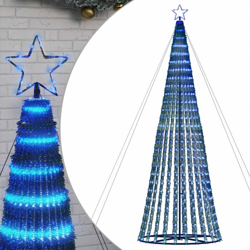 Stożkowa choinka z lampek, 1028 niebieskich LED, 403 cm