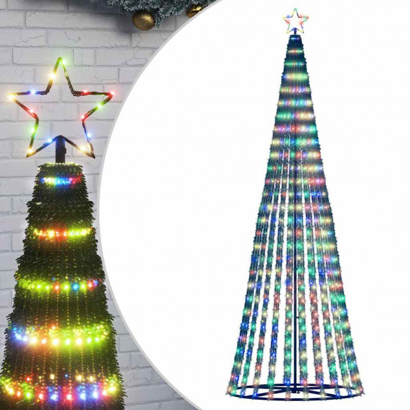 Stożkowa choinka z lampek, 475 kolorowych LED, 247 cm