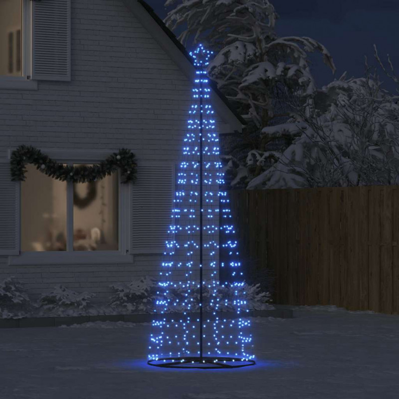 Stożkowa choinka z lampek, 550 niebieskich LED, 304 cm