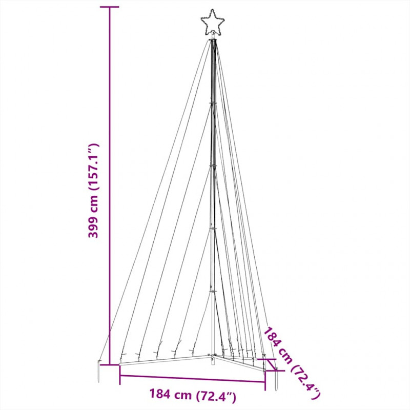 Lampki choinkowe, 570 niebieskich LED, 399 cm