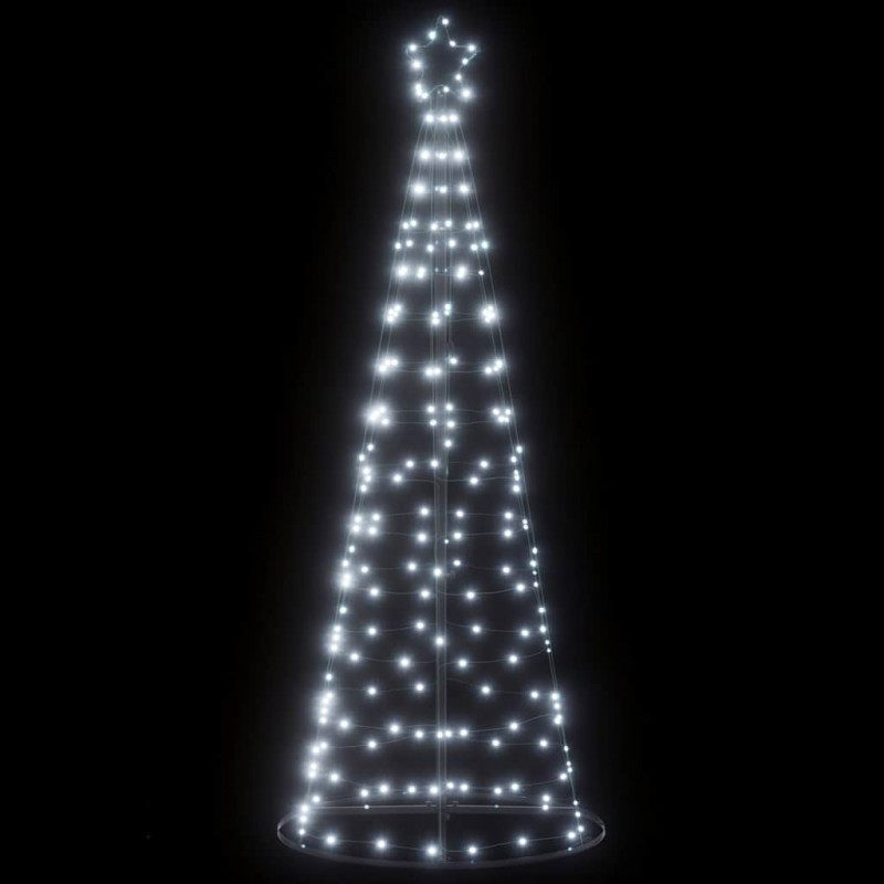 Stożkowa choinka z lampek, 200 zimnych białych LED, 182 cm