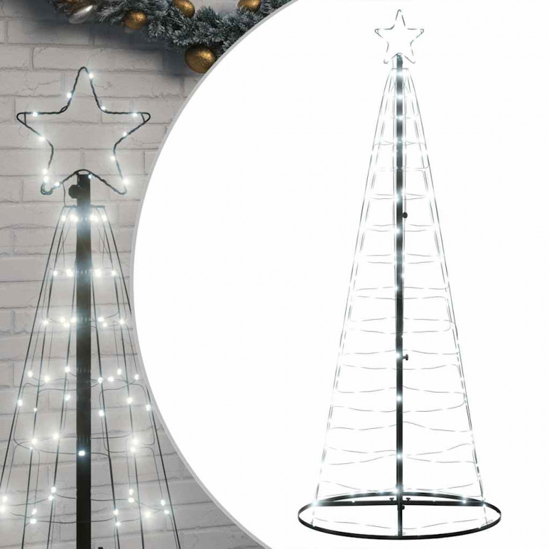 Stożkowa choinka z lampek, 200 zimnych białych LED, 182 cm