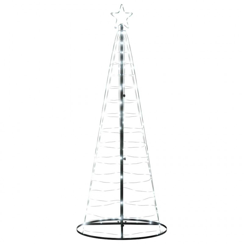 Stożkowa choinka z lampek, 200 zimnych białych LED, 182 cm