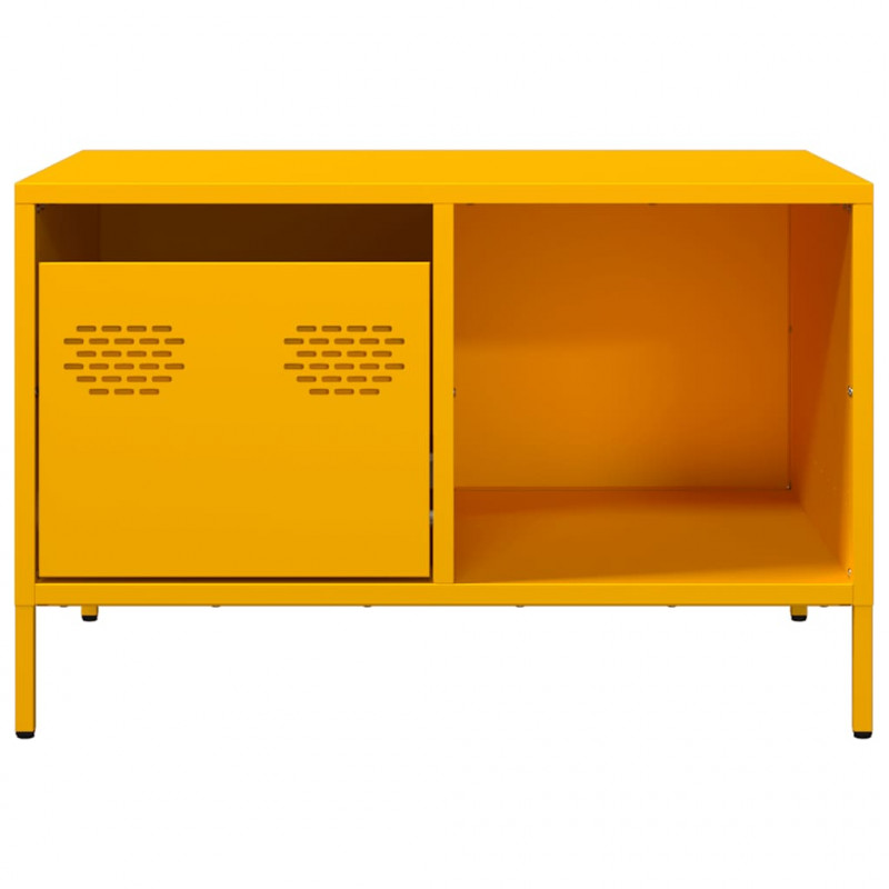 Stolik kawowy musztarda 68,5x50x43,5 cm stal walcowana na zimno