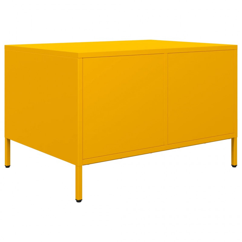 Stolik kawowy musztarda 68,5x50x43,5 cm stal walcowana na zimno