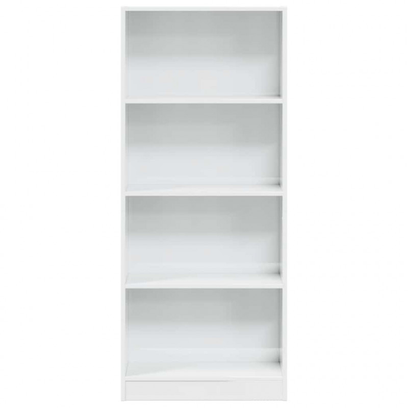 Regał, biały, połysk, 60x24x143 cm, materiał drewnopochodny