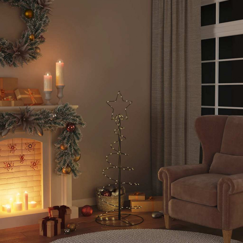 Stożkowa choinka z lampek, 80 ciepłych białych LED, 120 cm