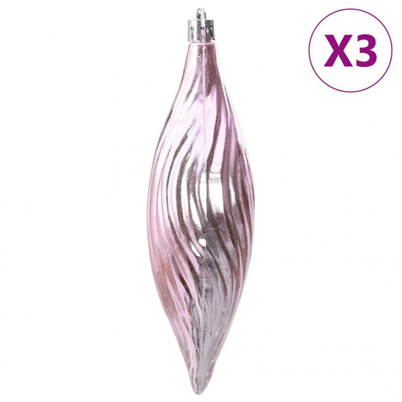 Bombki świąteczne, 98 szt., różowe, Ø3/4/6 cm