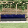 4-osobowa sofa ogrodowa z poduszkami, szary rattan PE