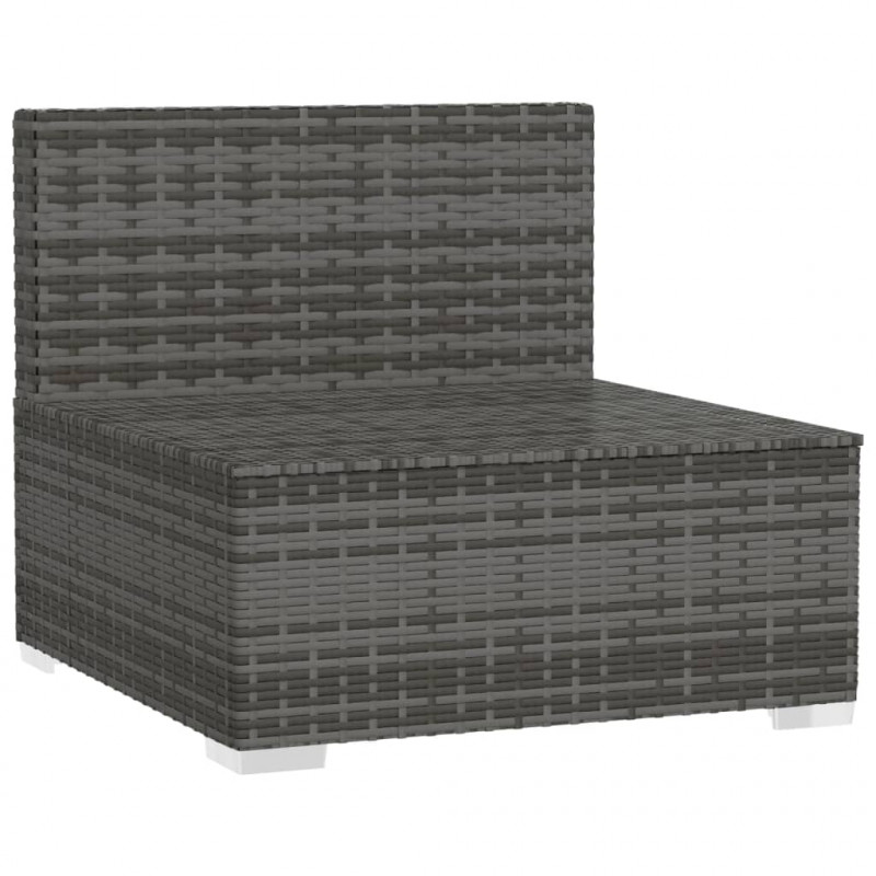 4-osobowa sofa ogrodowa z poduszkami, szary rattan PE
