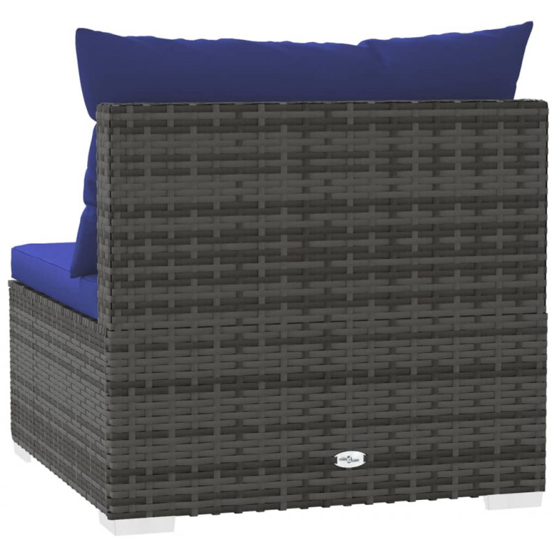 4-osobowa sofa ogrodowa z poduszkami, szary rattan PE