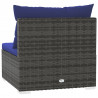 4-osobowa sofa ogrodowa z poduszkami, szary rattan PE