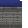 4-osobowa sofa ogrodowa z poduszkami, szary rattan PE