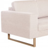 Sofa 3-osobowa, tapicerowana tkaniną, kremowa