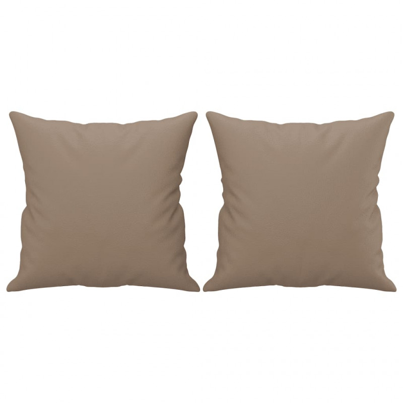 2-osobowa sofa z poduszkami, cappuccino, 140 cm, sztuczna skóra