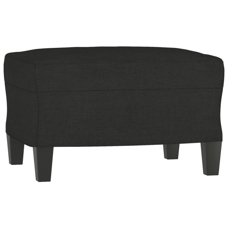 3-osobowa sofa z podnóżkiem, czarna, 180 cm, tkaniną