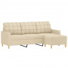 Sofa 3-osobowa, kremowa, 180 cm, tapicerowana tkaniną