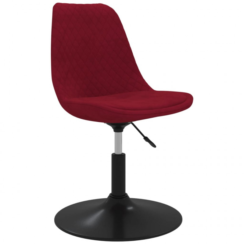 Obrotowe krzesła stołowe, 4 szt., winna czerwień, aksamitne