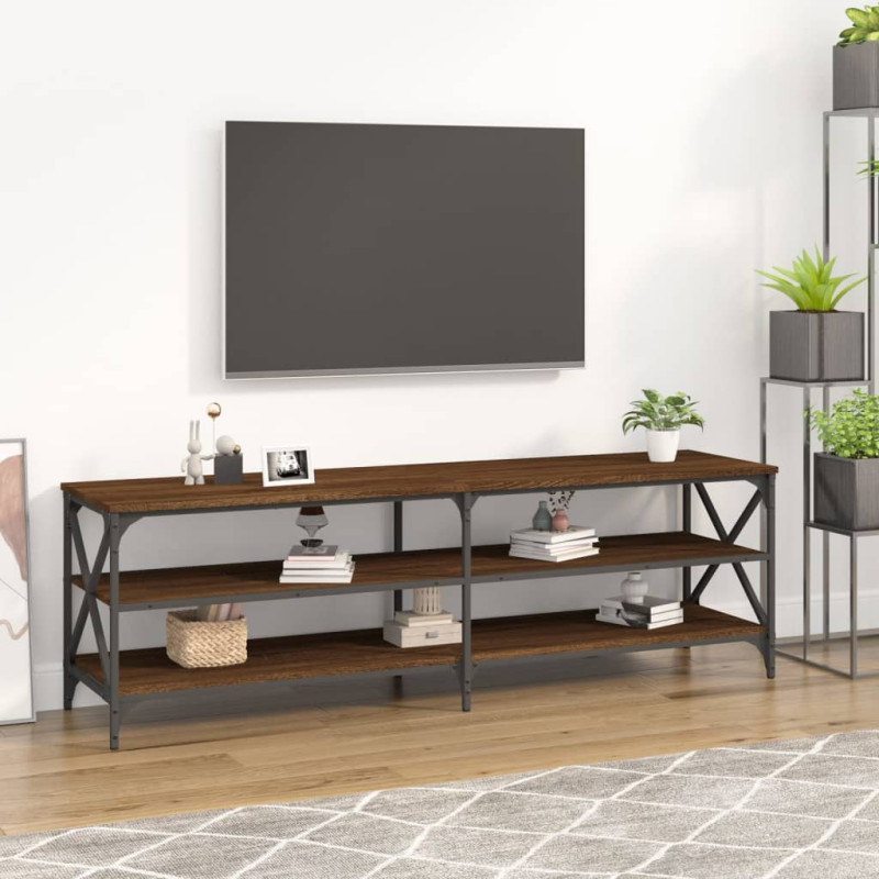 Szafka pod TV, brązowy dąb, 160x40x50, materiał drewnopochodny