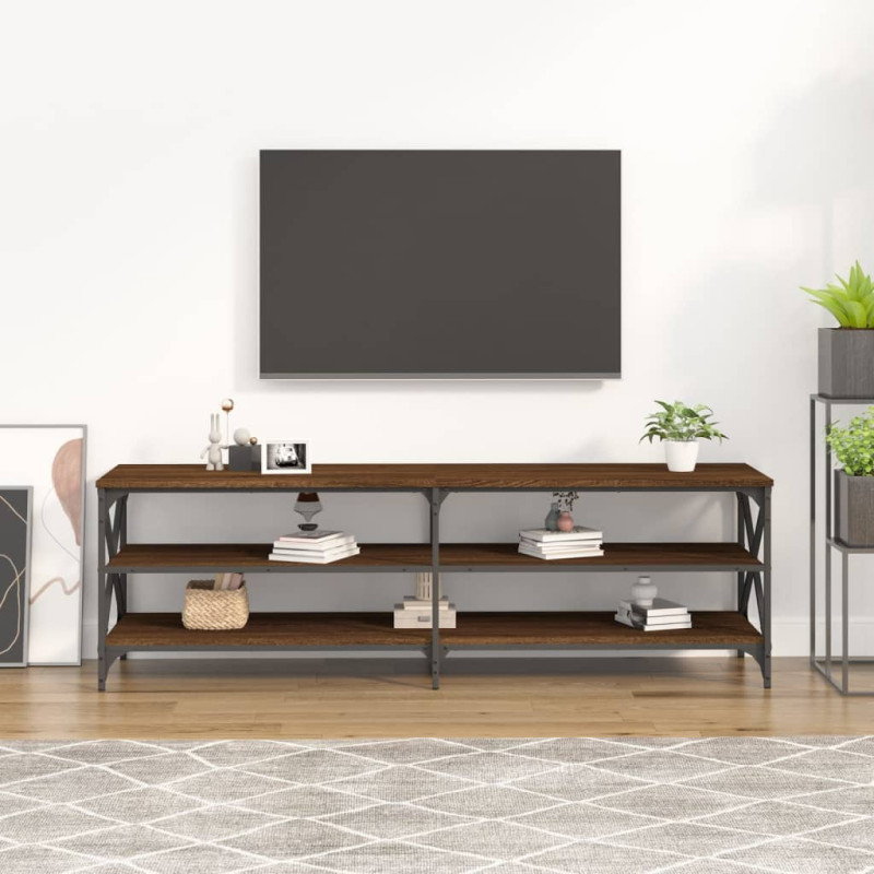 Szafka pod TV, brązowy dąb, 160x40x50, materiał drewnopochodny