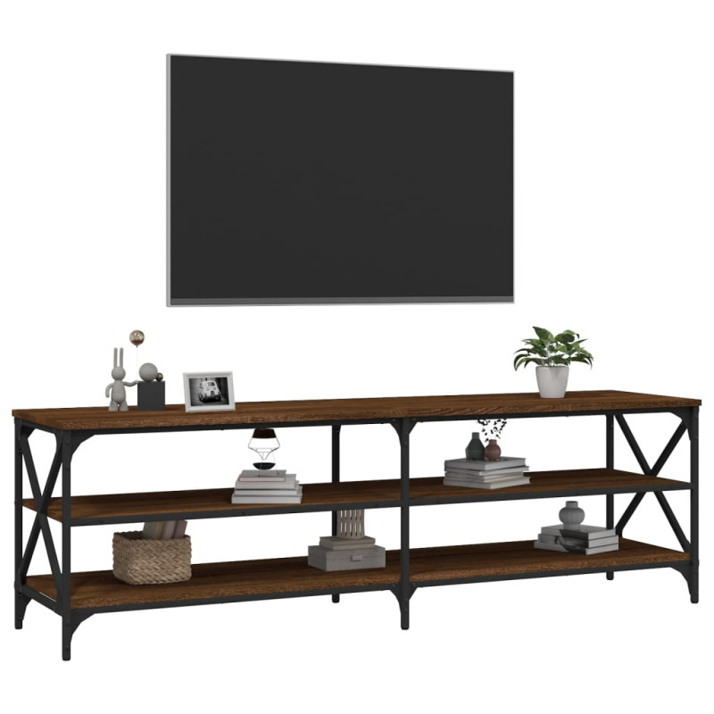 Szafka pod TV, brązowy dąb, 160x40x50, materiał drewnopochodny