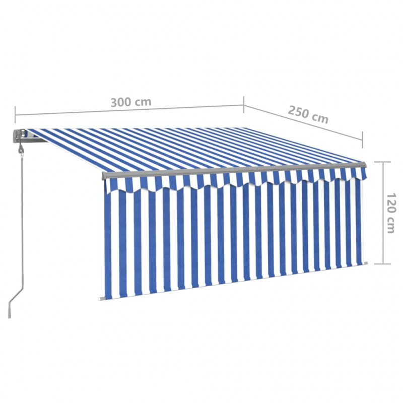 Automatyczna markiza z zasłoną, LED i czujnikiem, 3x2,5 m