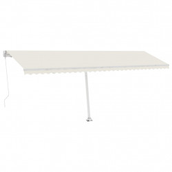 Ręcznie zwijana markiza z LED, 600 x 300 cm, kremowa