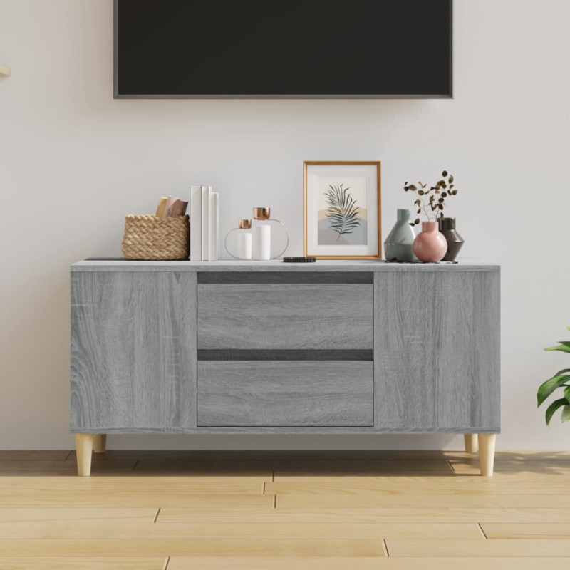 Szafka pod TV, szary dąb sonoma, 102x44,5x50 cm