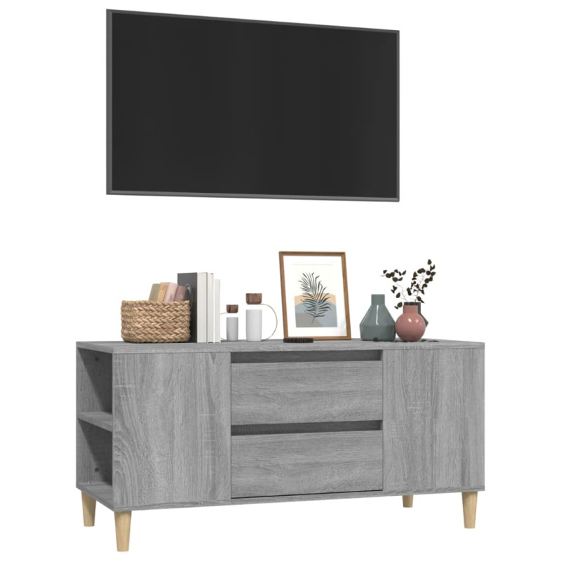 Szafka pod TV, szary dąb sonoma, 102x44,5x50 cm