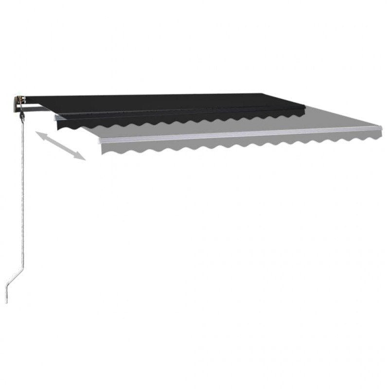 Ręcznie zwijana markiza z LED, 450 x 300 cm, antracytowa