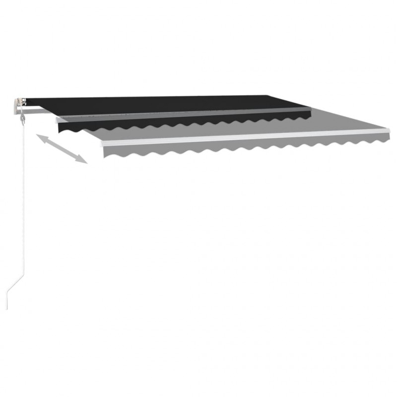 Ręcznie zwijana markiza z LED, 4x3 m, antracytowa