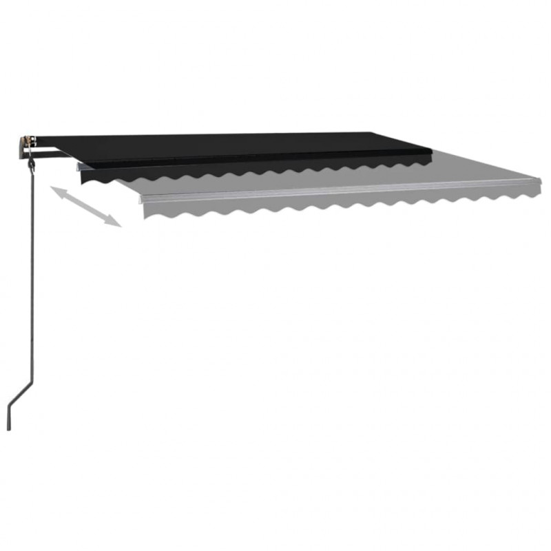 Ręcznie zwijana markiza z LED, 4,5x3 m, antracytowa