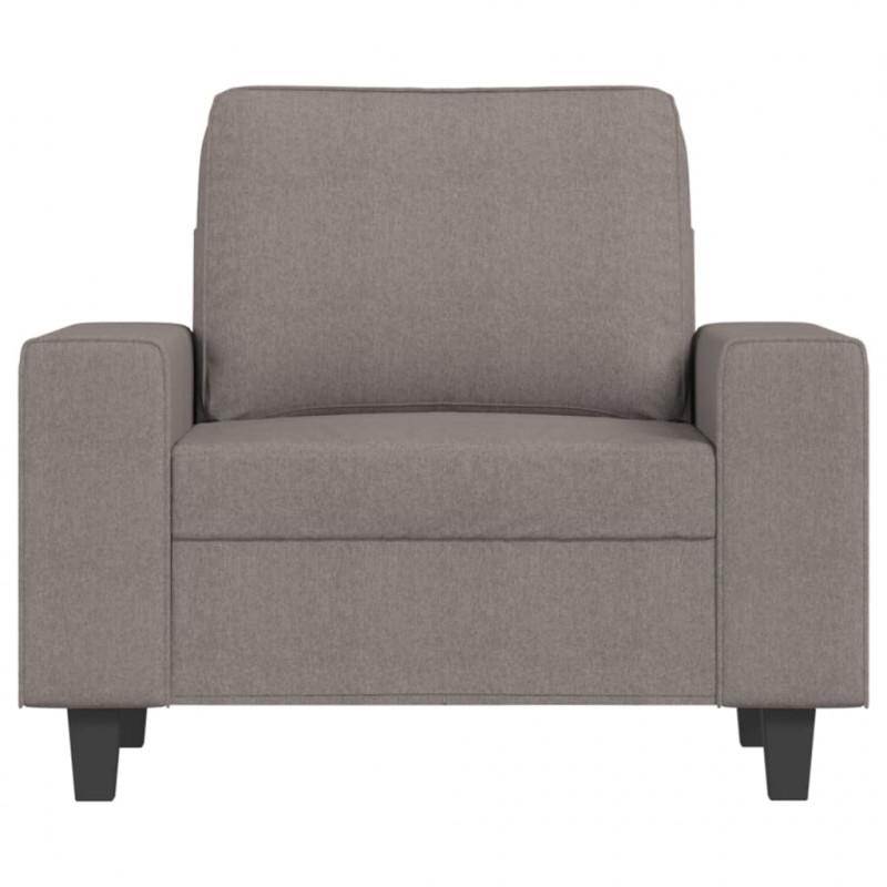 Fotel z podnóżkiem, taupe, 60 cm, obity tkaniną