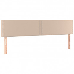 Zagłówek do łóżka z LED, cappuccino, 180x5x78/88 cm, ekoskóra