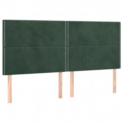 Zagłówek do łóżka z LED, ciemnozielony, 180x5x118/128 cm
