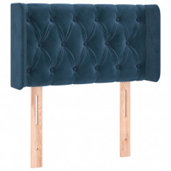 Zagłówek do łóżka z LED, ciemnoniebieski 83x16x78/88cm, aksamit