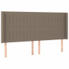 Zagłówek do łóżka z LED, taupe, 163x16x118/128 cm, tkanina