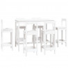 7-cz. zestaw mebli barowych, biały, lite drewno sosnowe