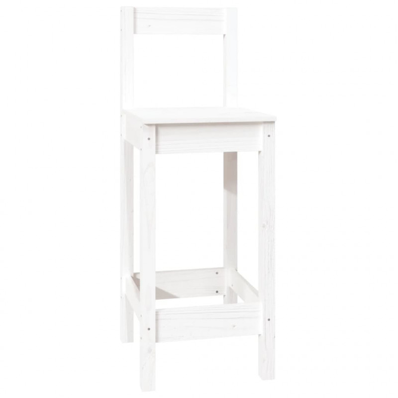 7-cz. zestaw mebli barowych, biały, lite drewno sosnowe