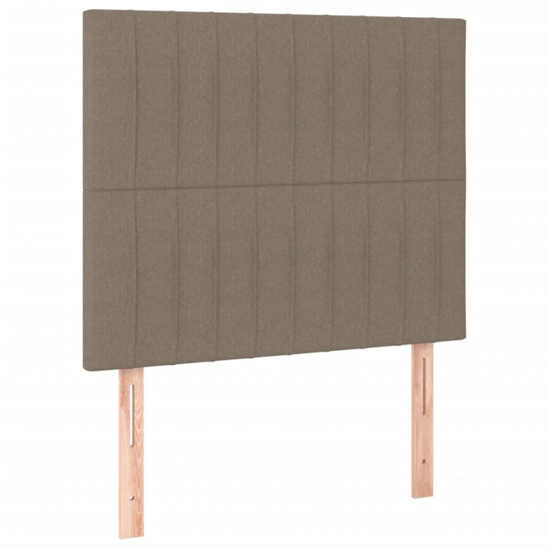 Rama łóżka z zagłówkiem, taupe, 80x200 cm, obita tkaniną